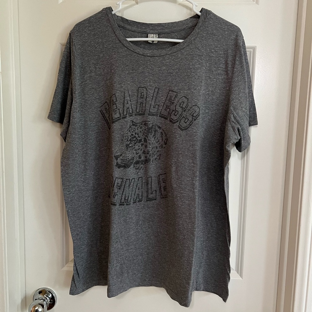 Gray Fearless Female Graphic Tee
